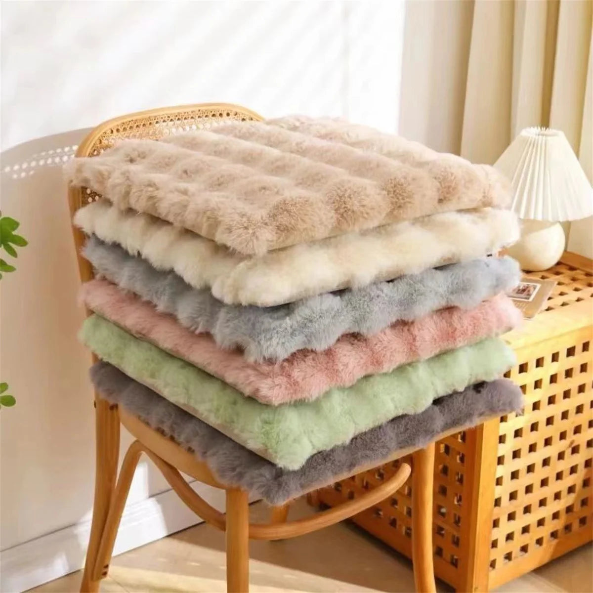 Plush Fleece Seat Cushion Adds Warmth Softness & Cozy Everyday Comfort