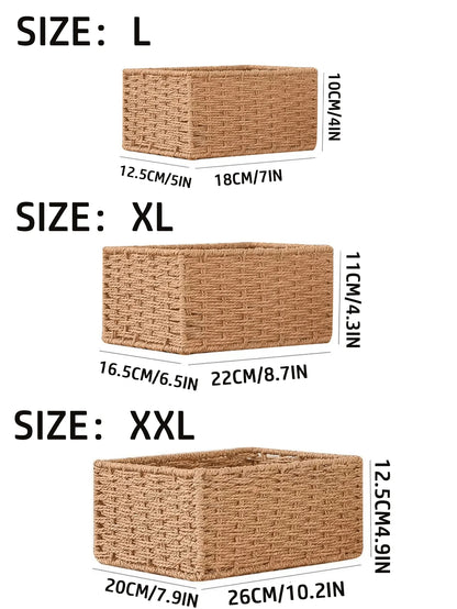 Hand-Woven Storage Basket Organizer