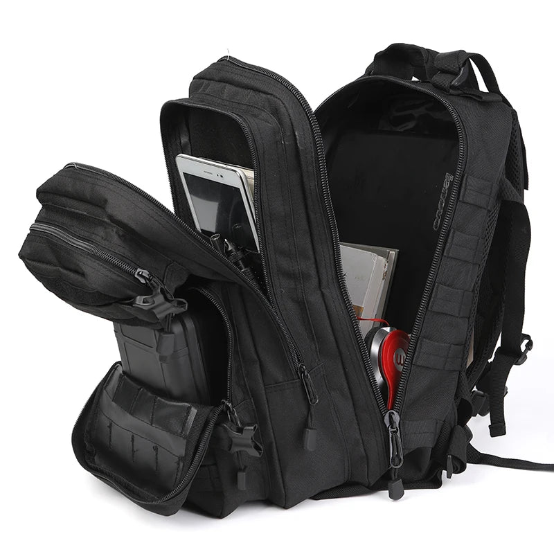 Multiple compartments, interior pockets, and zippered sections keep your gear organized—perfect for travel, hiking, hunting, gym use, or everyday carry