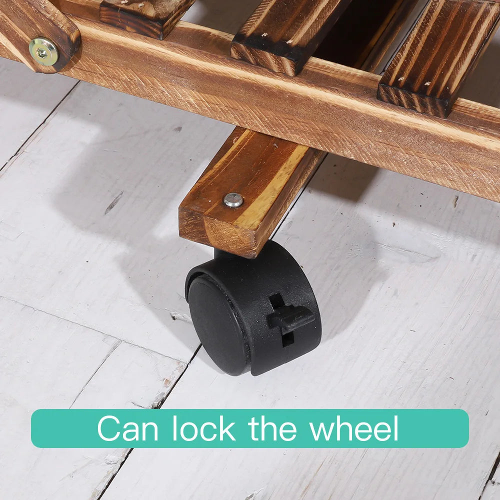 6 Tier Wood Plant Stand Indoor & Outdoor