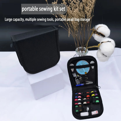 Travel‑ready sewing kit packed with essential repair tools