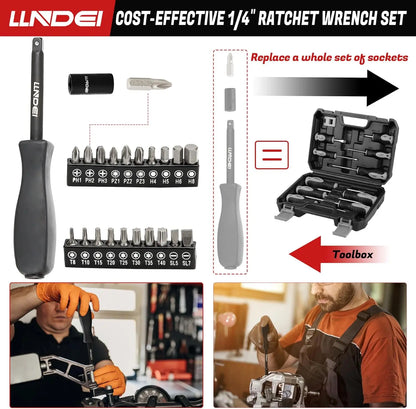 83-Piece 1/4 Inch Drive Impact Socket Set with SAE/Metric Sizes