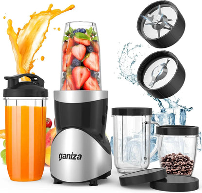900W Smoothie Blender, 15-Piece Combo with Portable Cups, BPA-Free