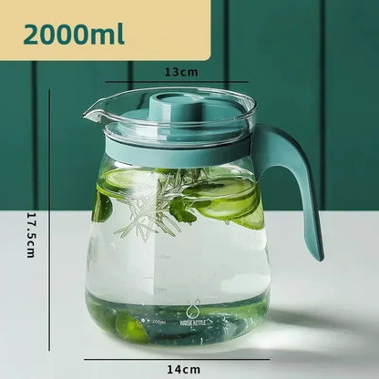 Easy Pouring & Generously Sized Glass Kettle, High Temperature Resistance
