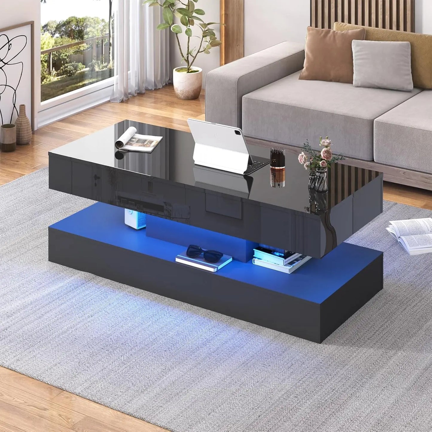 LED‑Lit Hidden Storage Modern Coffee Table that Transforms Your Living Room