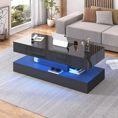 LED‑Lit Hidden Storage Modern Coffee Table that Transforms Your Living Room