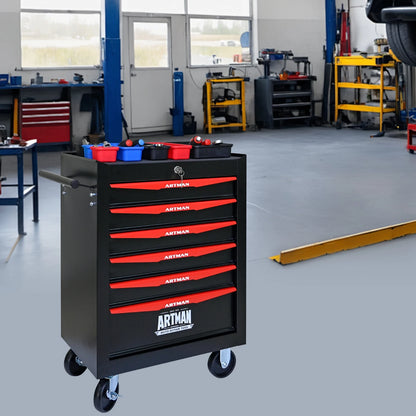 Rolling Metal Tool Chest with 6 Drawers