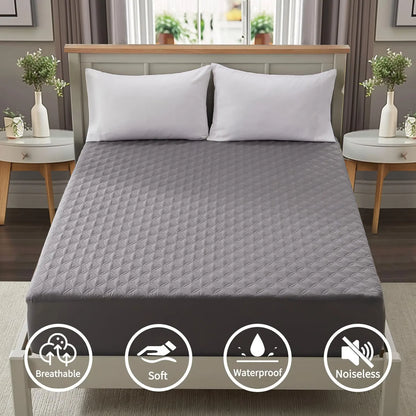Soft, Waterproof, Noiseless Mattress Protector with Deep-Pocket Breathable Comfort