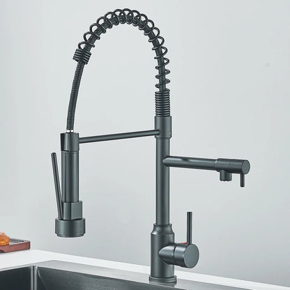 Pull Down Dual Spout Faucet Enhances Convenience, Style & Functionality