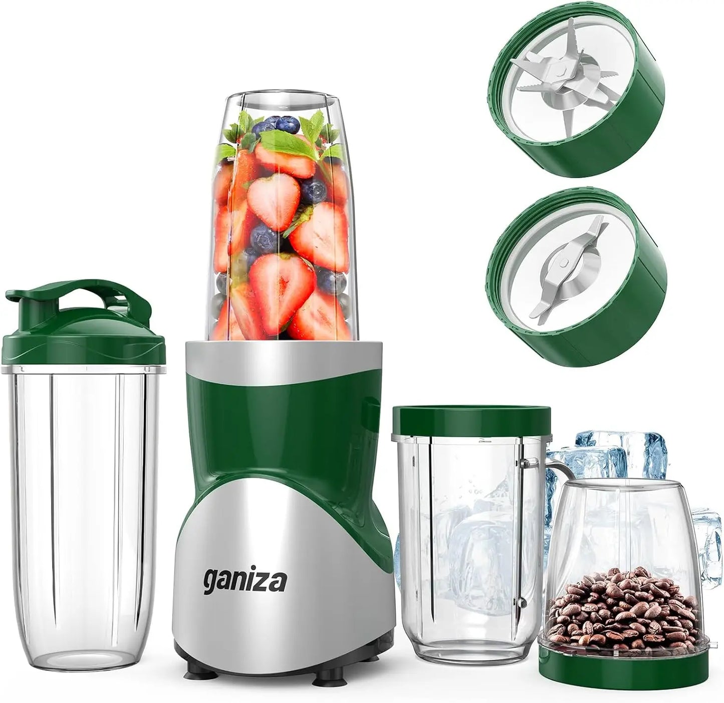 900W Smoothie Blender, 15-Piece Combo with Portable Cups, BPA-Free