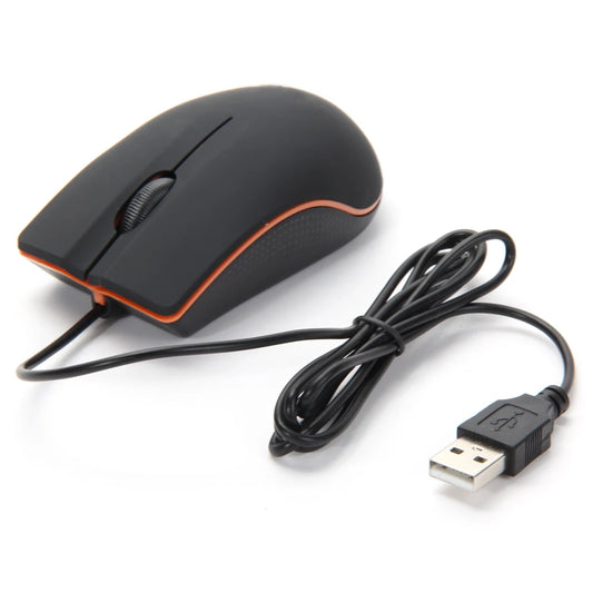 A 3 Button Sleek Easy-to-Use USB Wired Optical Mouse Delivers Smooth Control