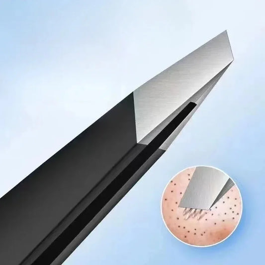 Slanted Stainless Steel Beauty Tweezer