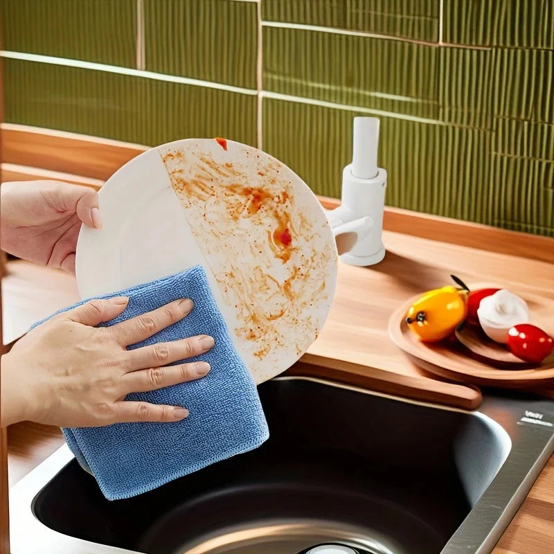 10 Pack Multi-color Super Absorbent Scratch-Free Microfiber Cleaning Cloth