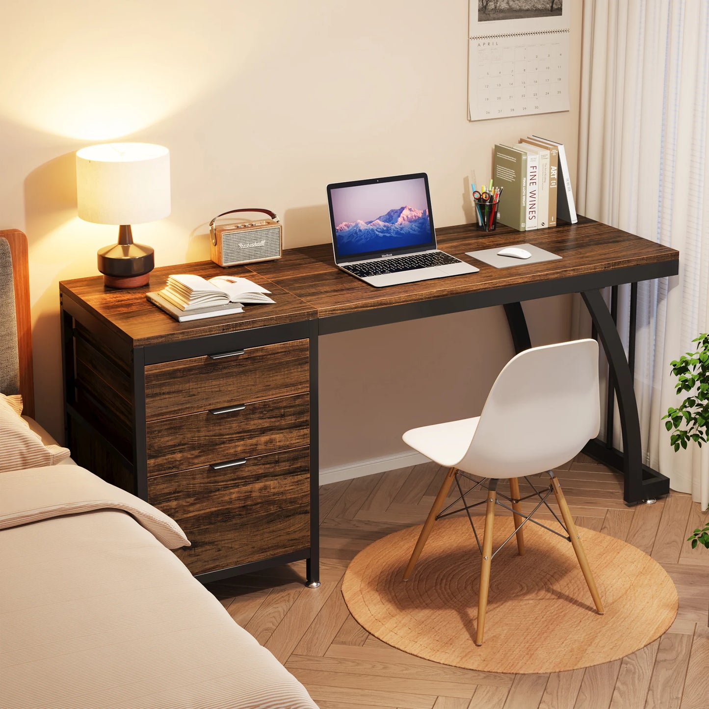 Built In Reversible Storage Desk That Keeps Your Space Clean Calm & Focused