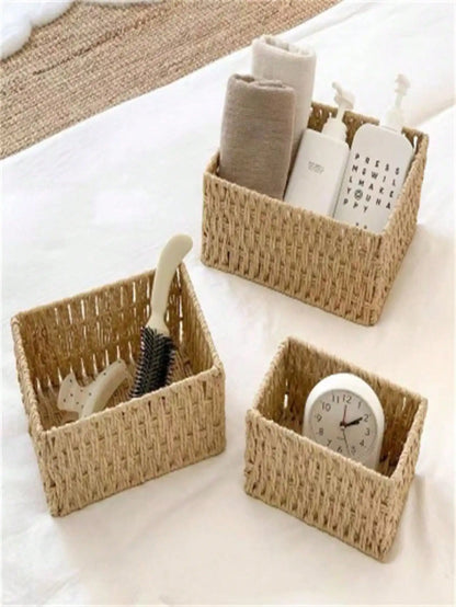Hand-Woven Storage Basket Organizer