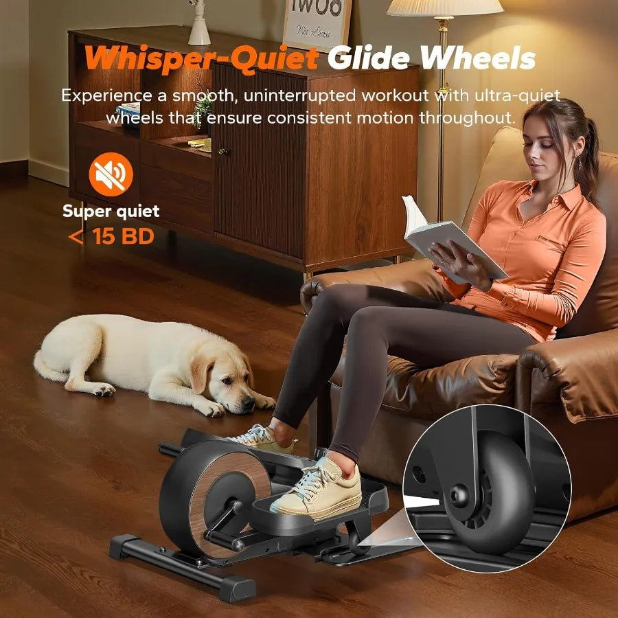 Elliptical Exerciser Machine While Seated or Standing, Quiet & Portable