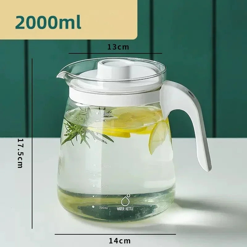 Easy Pouring & Generously Sized Glass Kettle, High Temperature Resistance