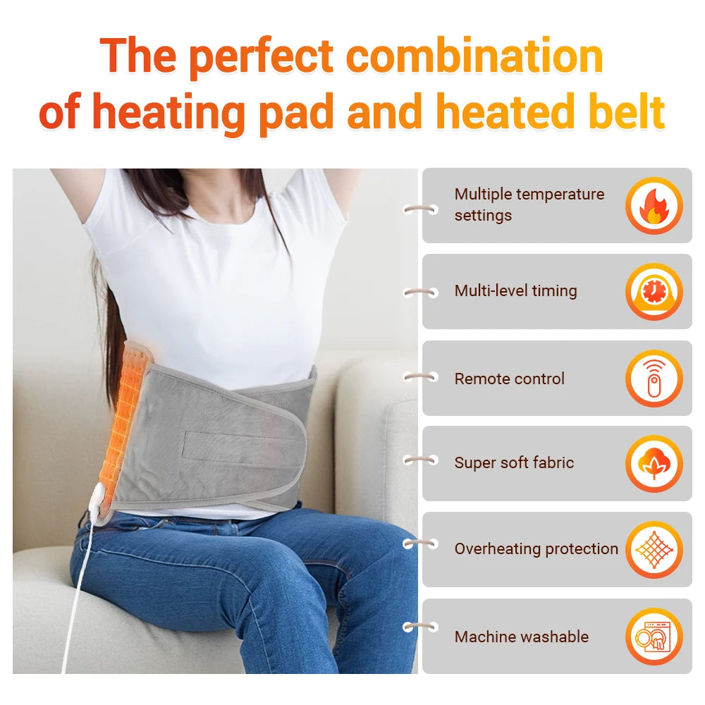Soothe your waist and abdomen with instant, adjustable heat and relaxing massage