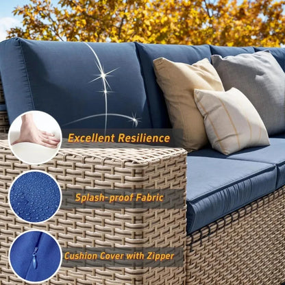 Sectional Wicker Patio Furniture Set