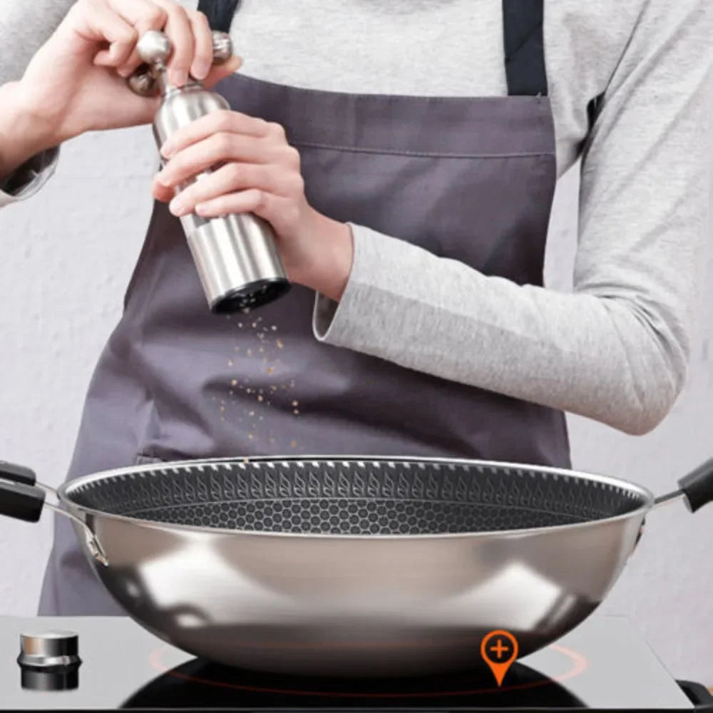 Stainless Steel Wok with Lid Simple Versatile Cooking