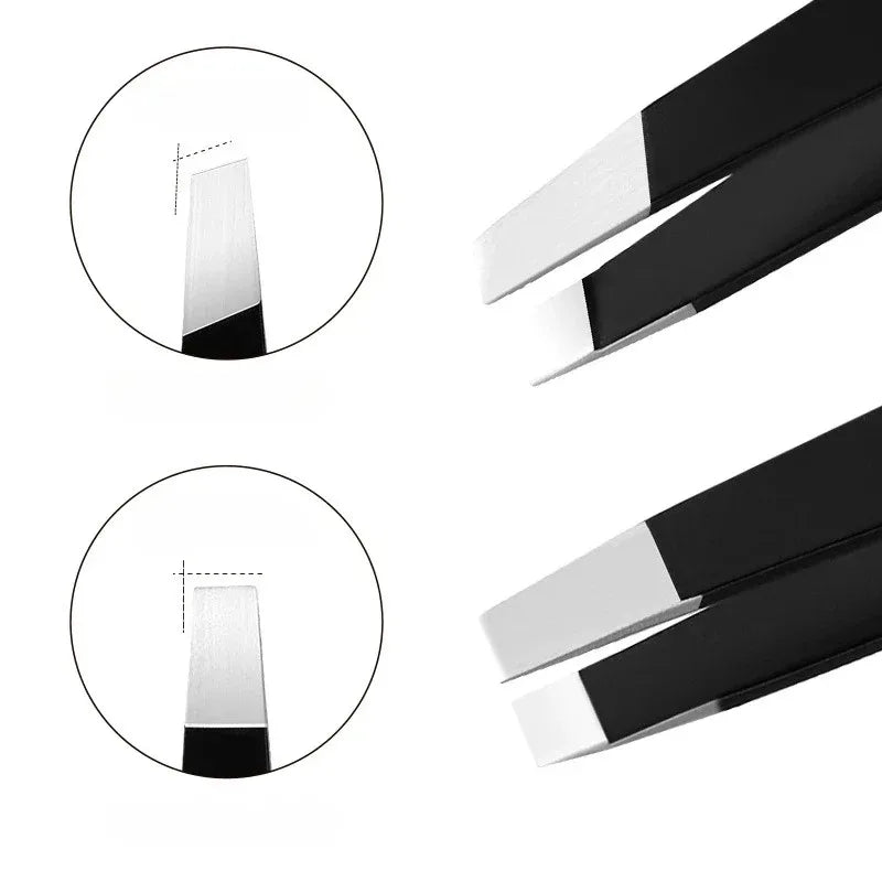 Slanted Stainless Steel Beauty Tweezer