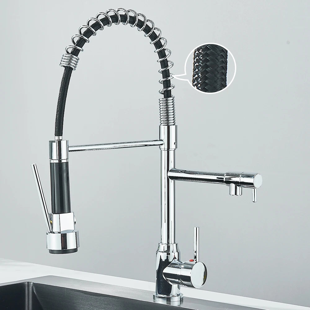 Pull Down Dual Spout Faucet Enhances Convenience, Style & Functionality