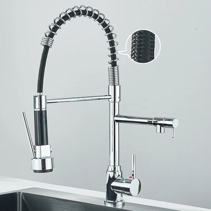 Pull Down Dual Spout Faucet Enhances Convenience, Style & Functionality