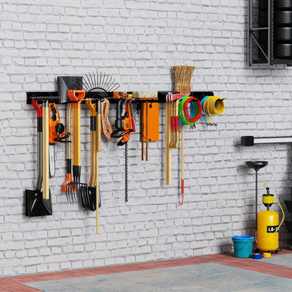 64 Inch Adjustable Wall Mounted Garage Tool Organizer Rack for 20 Pcs. Holds Up to 900lbs