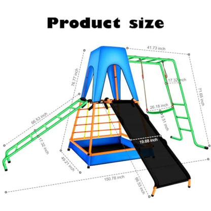 Outdoor Play Equipment with Swings, Slide, Climbing Ladder & Ball Pit
