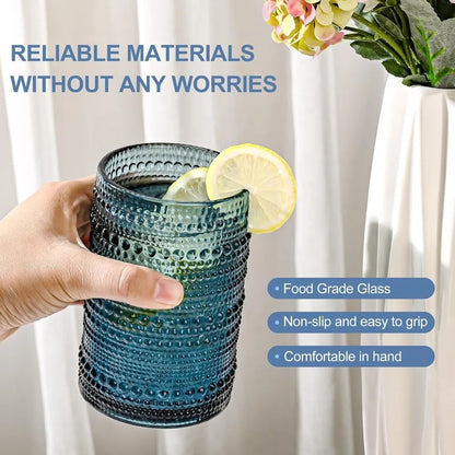 Timeless Blue Textured Glassware Set