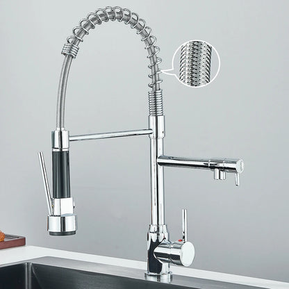 Pull Down Dual Spout Faucet Enhances Convenience, Style & Functionality