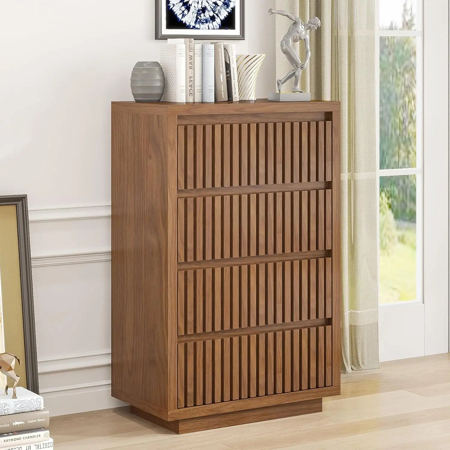Fluted 9-Drawer Dresser Adds Vintage Charm, Storage & Style