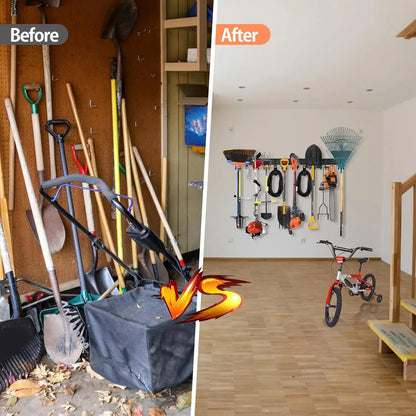64 Inch Adjustable Wall Mounted Garage Tool Organizer Rack for 20 Pcs. Holds Up to 900lbs