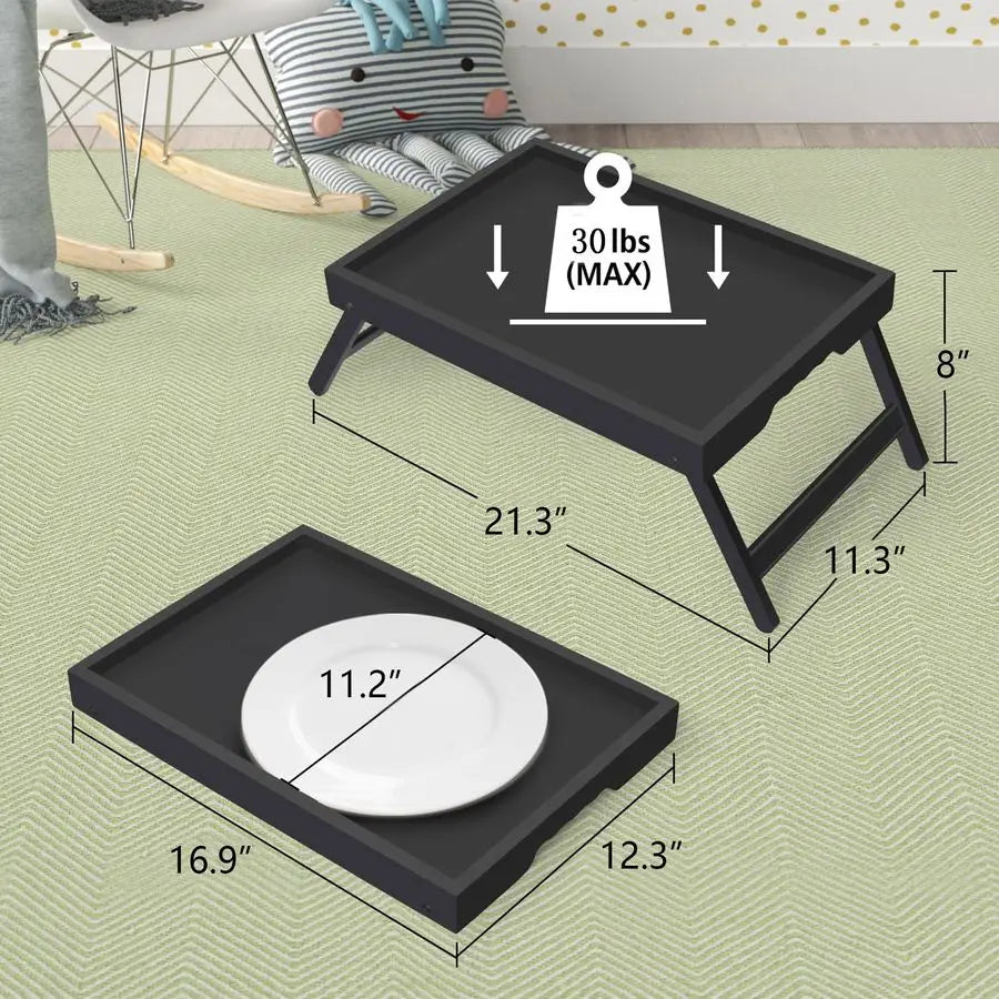 Folding Bamboo Bed Tray Enhances Convenience & Comfort