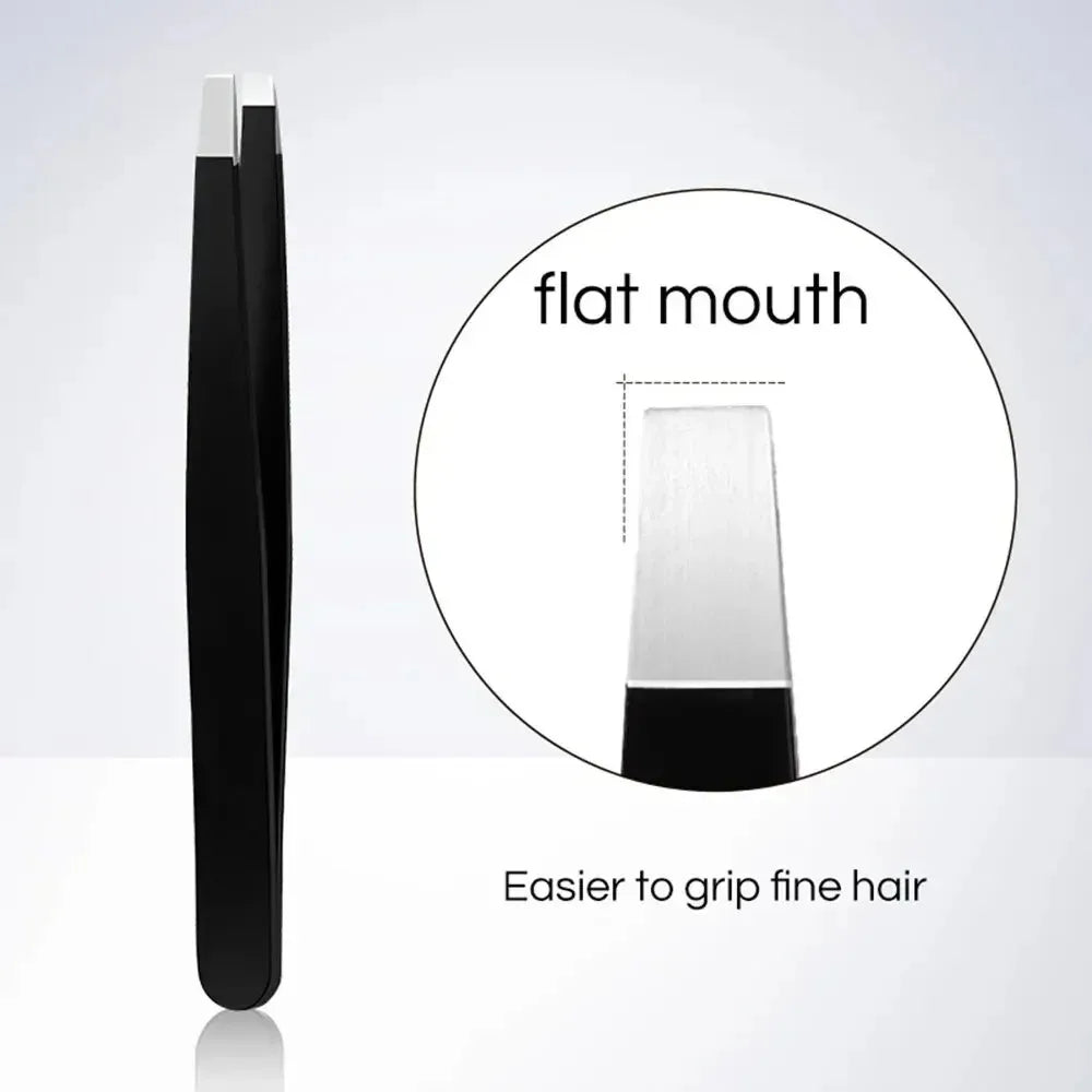 Slanted Stainless Steel Beauty Tweezer