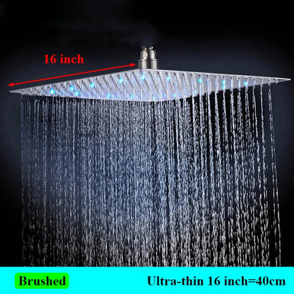 Stainless Steel LED-Light Rainfall Shower Head