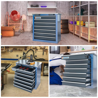 7-Drawer Wheeled Tool Cabinet With Safety lock