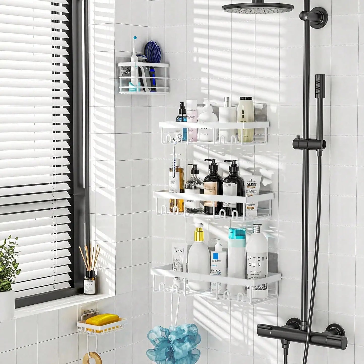 Space-Saving & Stylish Stainless Steel Shower Caddy
