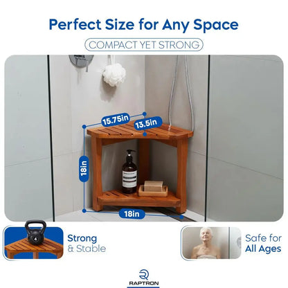 Waterproof, Spa‑Quality Shower Bench with a Sturdy Storage Shelf