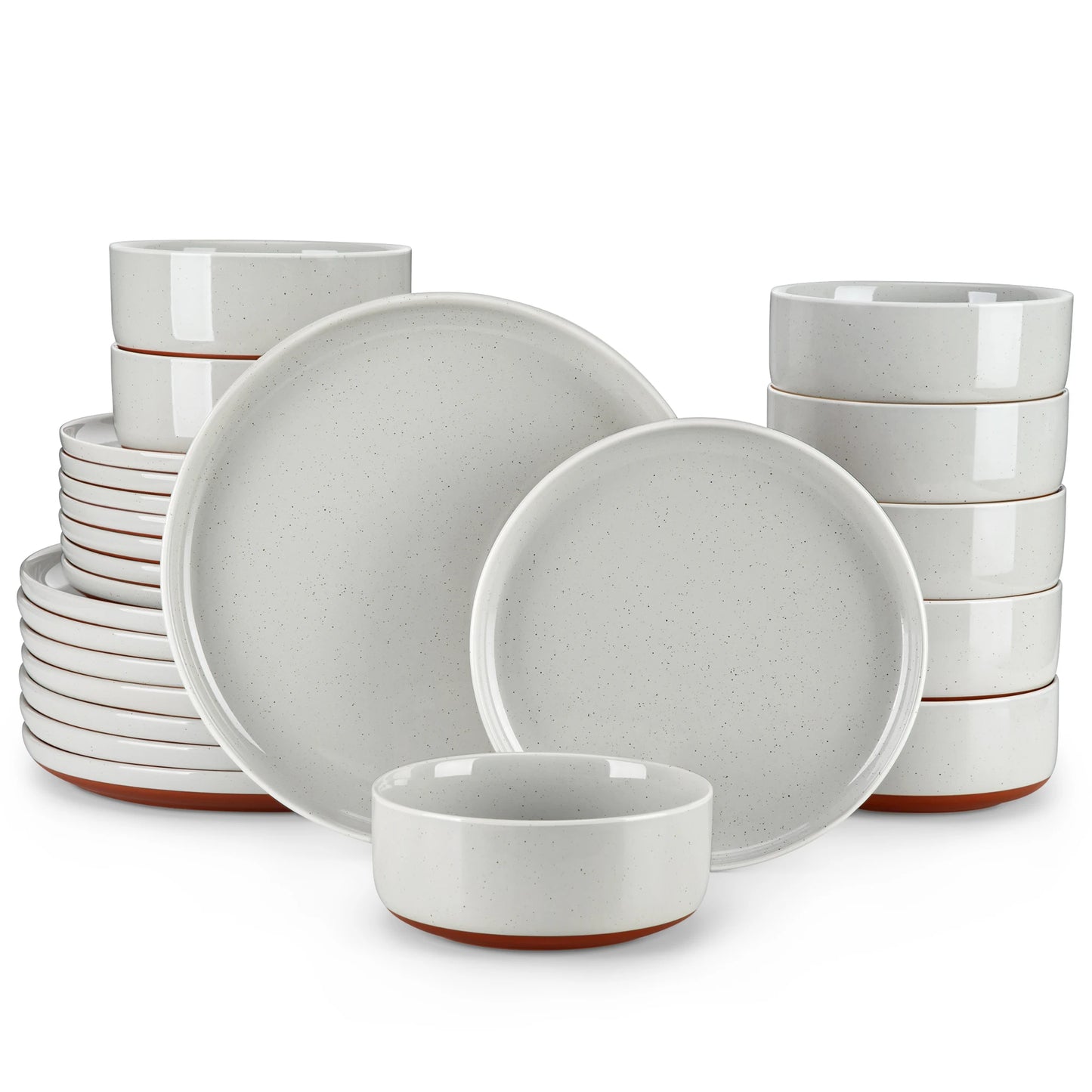 12/24 Pcs Dinnerware Set Stoneware Plates & Bowls