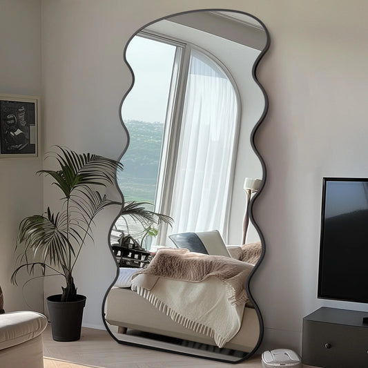 Wavy Full-Length Mirror Adds Light, Depth & Style