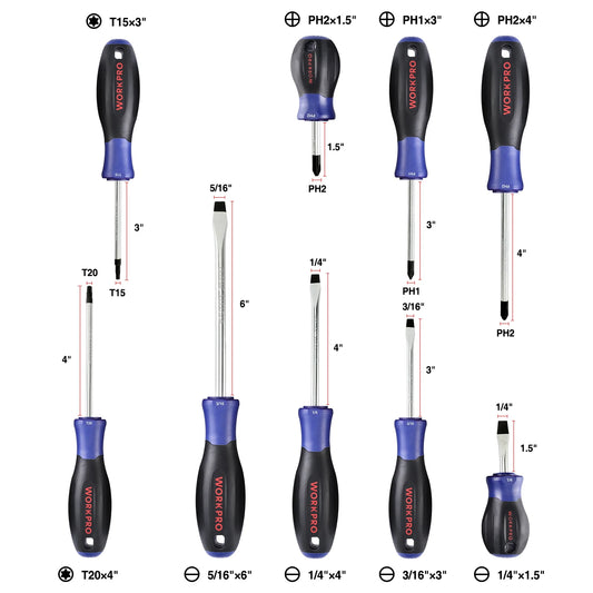 16 Piece Torque Magnetic Screwdriver Set
