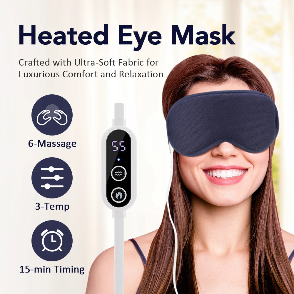 Bluetooth Capable Eye Mask with Gentle Heat & Soothing Massage for Instant Relaxation