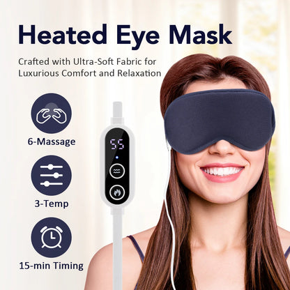 Bluetooth Capable Eye Mask with Gentle Heat & Soothing Massage for Instant Relaxation