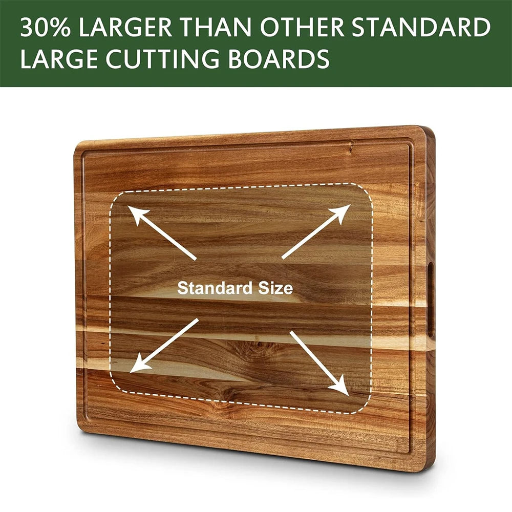 Reversable Extra Large Wood Cutting Board with Juice Groove, 24 x 18 x1.2 in