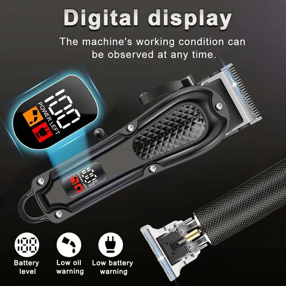 Professional Hair Clipper Kit for Men - Cordless Rechargeable