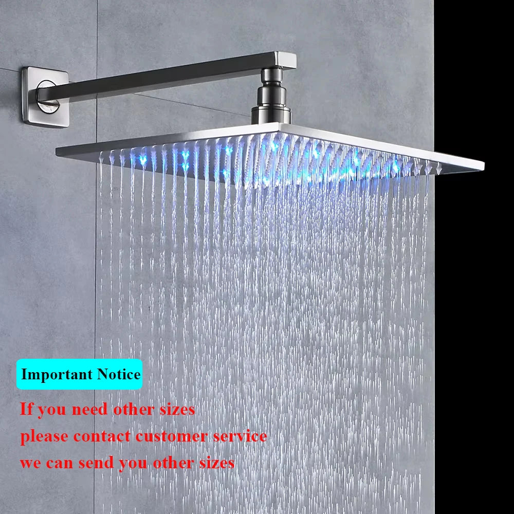 Stainless Steel LED-Light Rainfall Shower Head