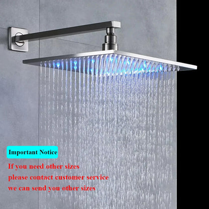 Stainless Steel LED-Light Rainfall Shower Head