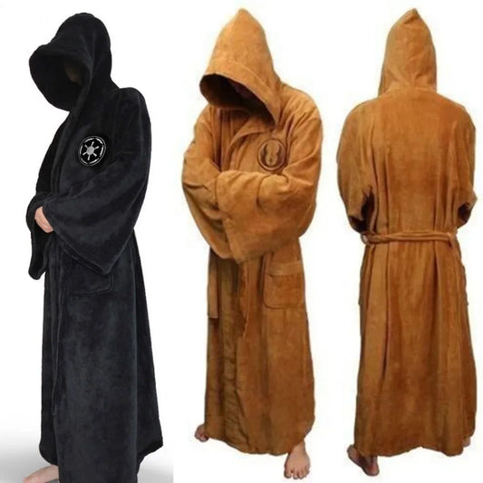 Hooded Warm Male Flannel Robe