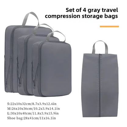 Waterproof 4Pcs/Set Compression Organizational/Travel Bags